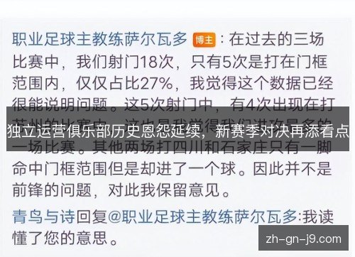独立运营俱乐部历史恩怨延续,新赛季对决再添看点